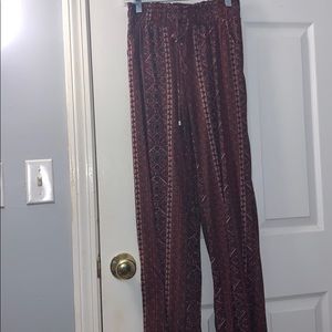 Maroon patterned pants